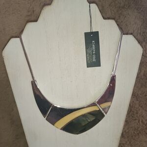 Kenneth Cole Gold and Silver Geometric Necklace